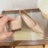 French Pointed Inner Height Increase Nude Beautiful Single Shoes Women's New Temperament Light Mouth Soft Leather Soft Sole Commuter Work Shoes