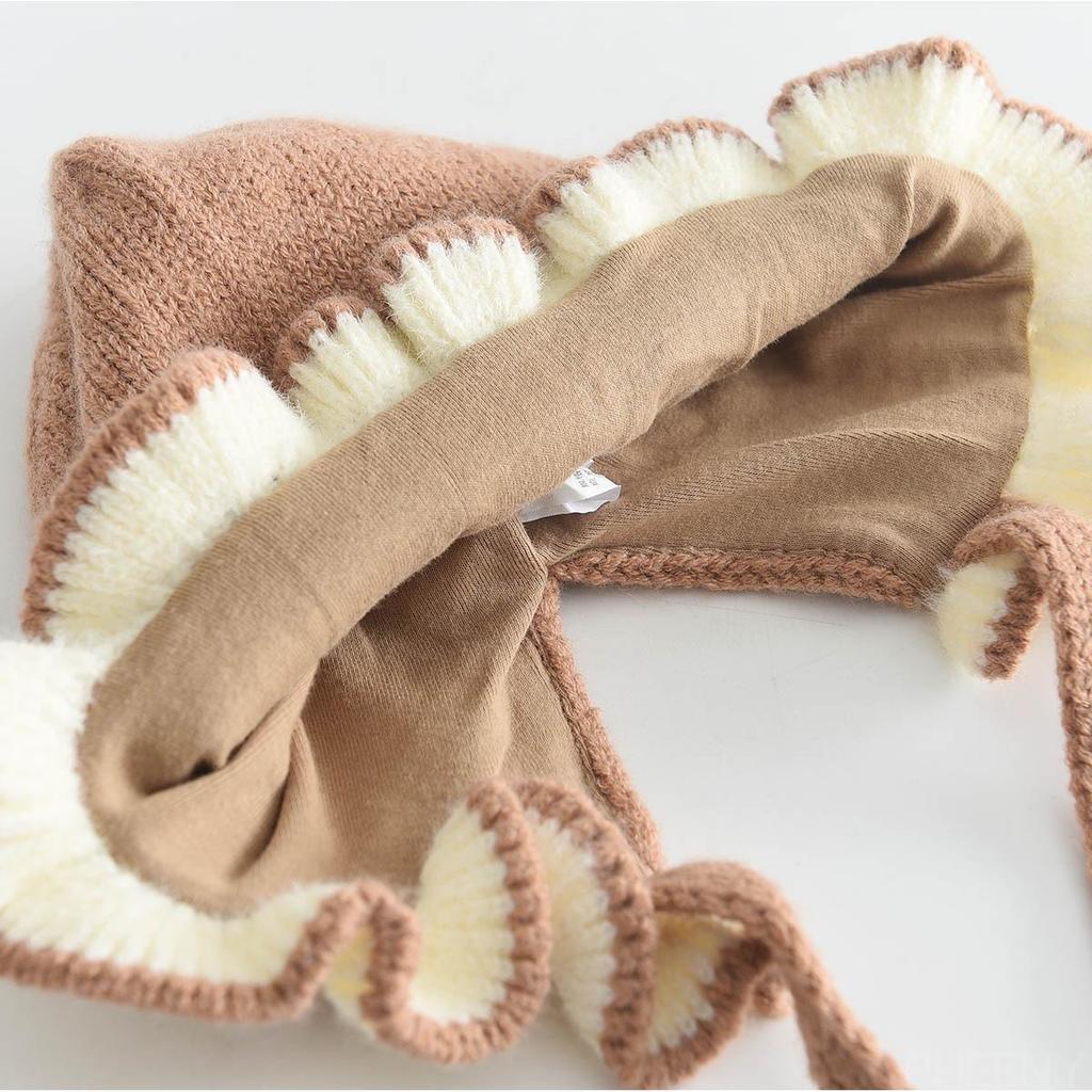 Entzückende winddichte Baby-Strick-Turbanmütze mit Kälteschutz