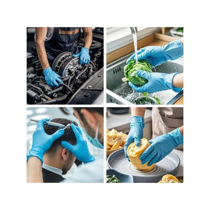 Household Cleaning Kit, 2 Streak-Free 30*40cm Microfiber Cloths + 2 Pairs Nitrile Protective Gloves for Glass & Mirror Cleaning