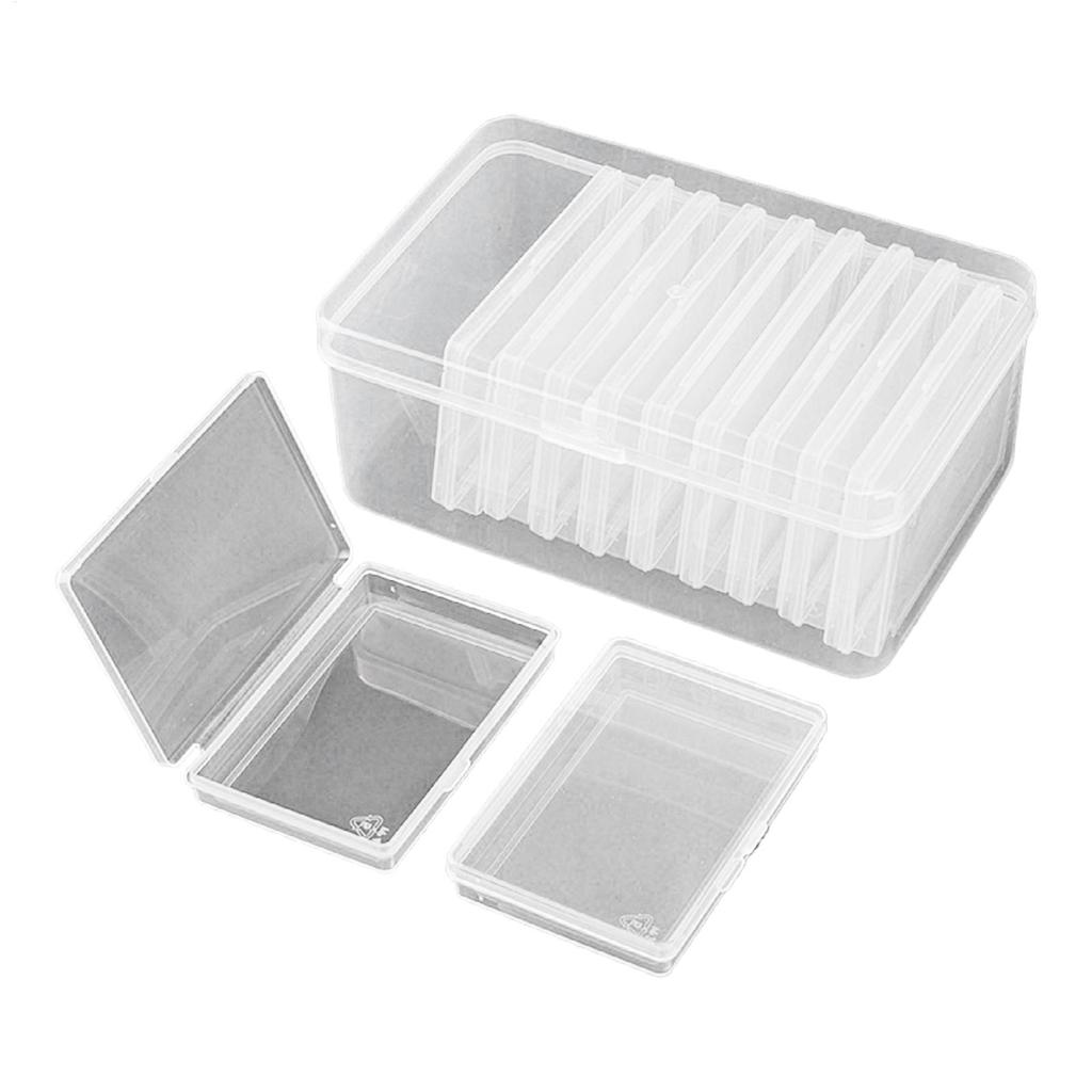 Transparent Plastic Storage Box with Buckle Closure Large Capacity 11 Compartments Storage Container For Card Jewelry Hardware