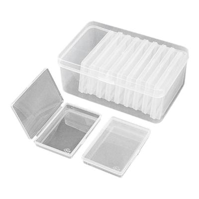 Transparent Plastic Storage Box with Buckle Closure Large Capacity 11 Compartments Storage Container For Card Jewelry Hardware