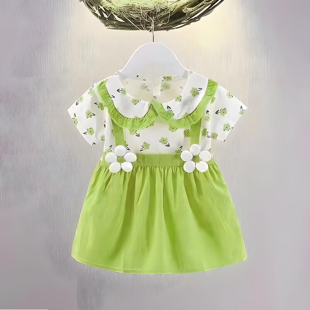 Summer Baby Girl's Fashion Floral Dress Sweet Doll Collar Princess Dress