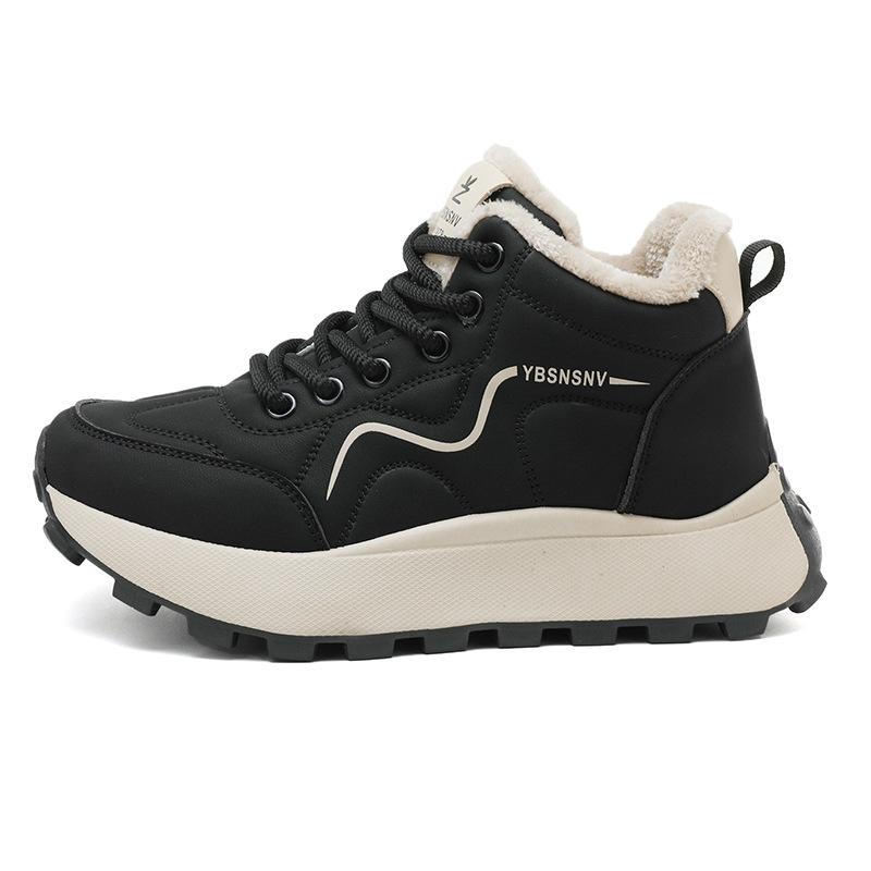 Thick-soled winter new fleece thickened boots to increase height casual sports cotton shoes and warm shoes