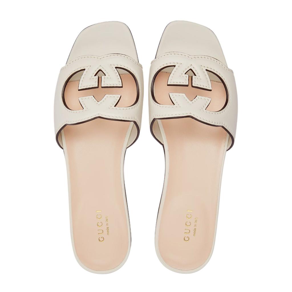 Gucci Wmns Interlocking G Cut-Out Slide Sandal 'Mystic White' Women's 694451 US000 9022