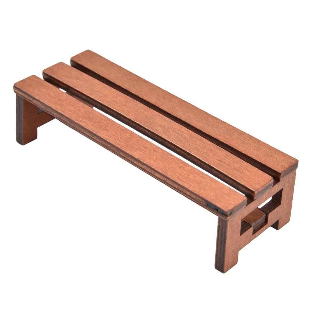Dollhouse Bench Vivid Lifelike Appearance Small Light 1:12 Dollhouse Miniature Bench for Decoration