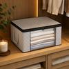 Large Capacity Storage Bag with Zipper Closure Foldable Clothes Organizer Box for Bedding Quilt Blanket and Seasonal Garments Storage