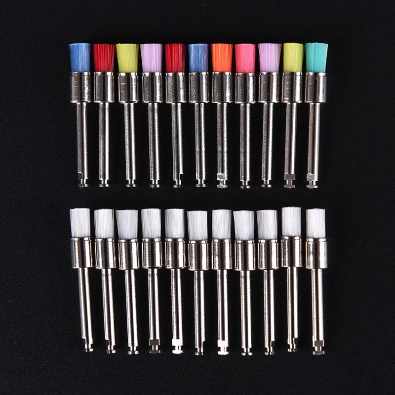100Pcs Dental Polisher Nylon Latch Flat Brushes Polishing Prophy Brush
