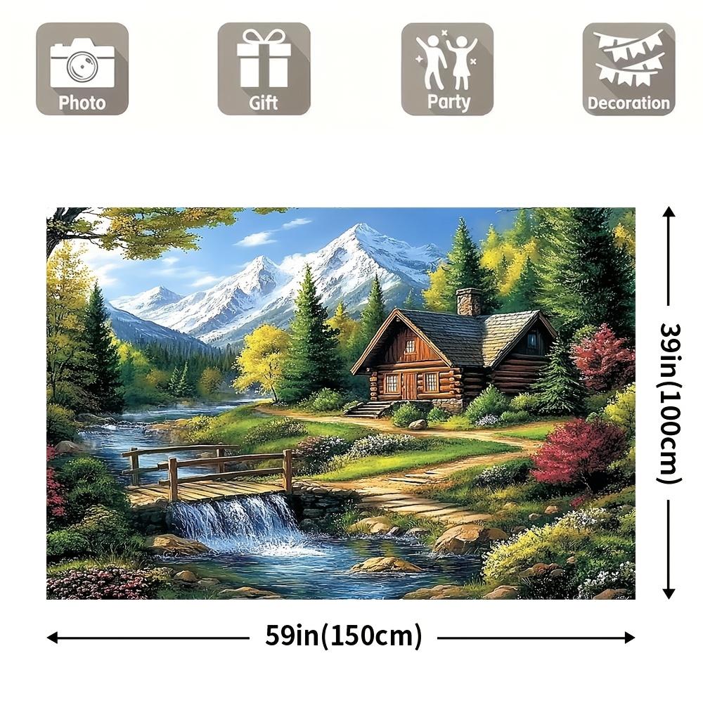 1Pc Elegant Forest Scenery Tapestry - Durable Polyester, Multiple Sizes (39X59In To 70.8X90.5In) - Ideal For Christmas Decor And