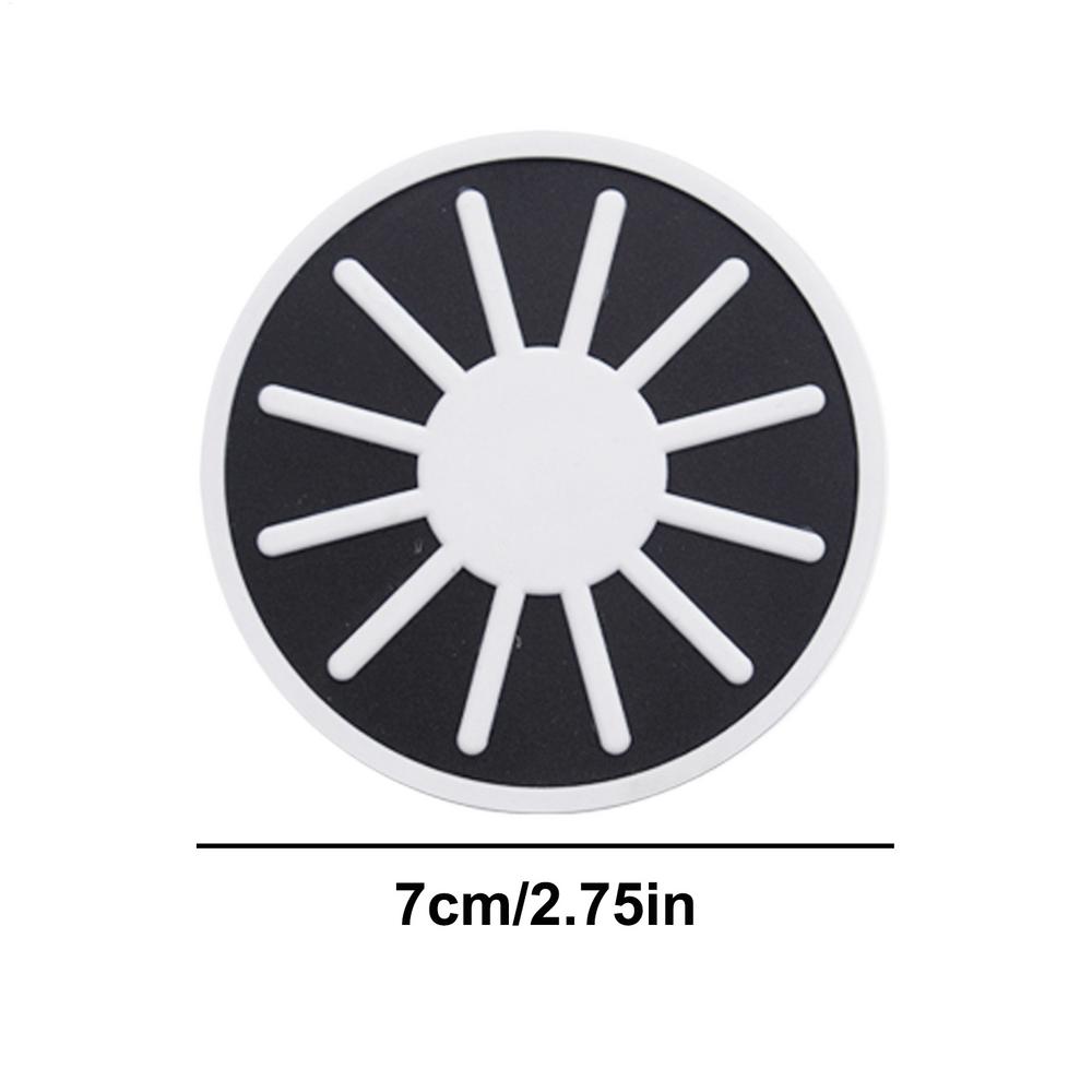 2PCS Car Cup Holder Mat PVC Water Coaster Decoration anti-skid mat Car Interior Decor  Footprint Cobweb Sun water cup mat