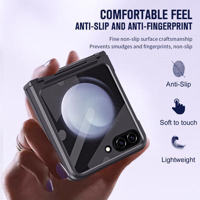For Samsung Galaxy Z Flip 5 Zflip5 Anti-Drop Tempered Glass Film Folding Case for Samsung Z Flip 5 Flip5 Protective Cases