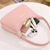 Fashi Shoulder Bag for Women, Solid Color Synthetic Leather Handbag with Zipper Closure, Versatile Underarm Dumpling Bag Purse