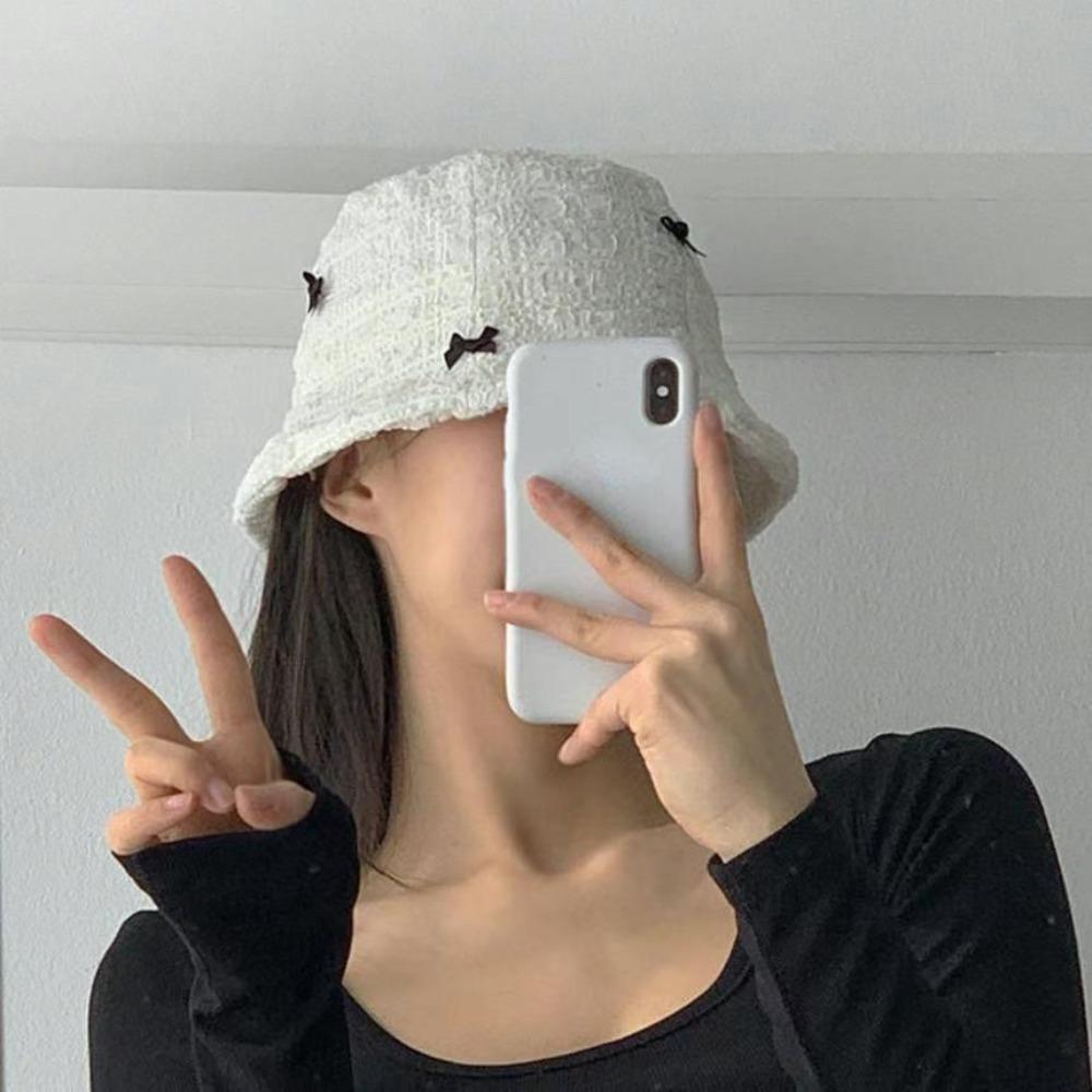 

Summer Bow Hat Sweet Fisherman Cap New Bow Knot Beach Hat Women