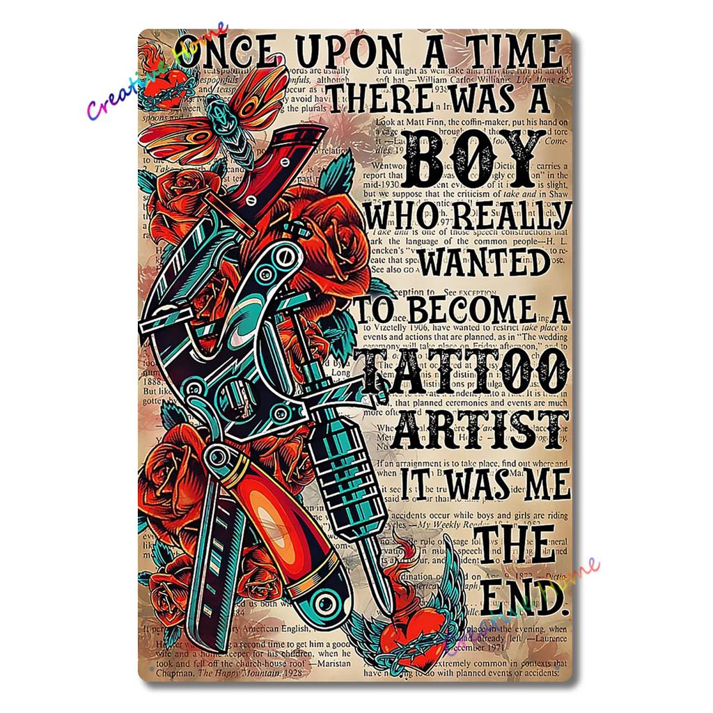 DORA Tin Sign Vintage Poster Tattoo Studio Name Of Company Tin Sign Metal Plaque Shop Bar Pub Coffee Shop Wall Decoration Vintage Metal Plate