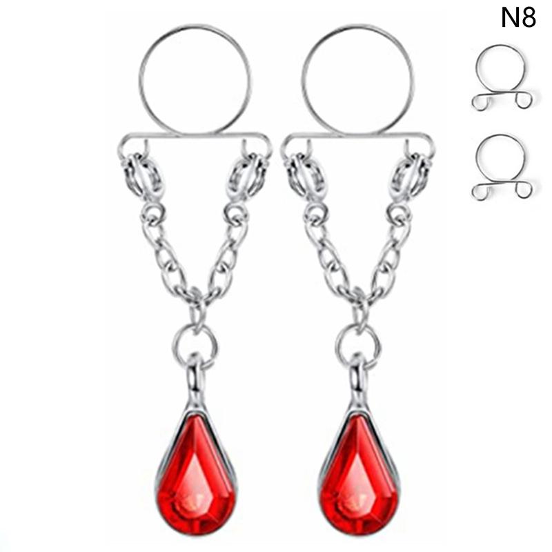 

1 пара сексуальных бабочка-подвеска с кисточками, поддельное кольцо для сосков для женщин и девочек, регулируемое поддельное украшение для пирсинга сосков