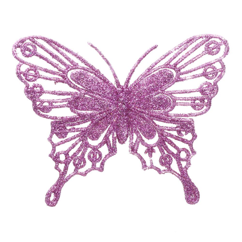 Christmas Butterflies Xmas Tree Ornaments Single Layer Gold Powder Glitter Artificial Flower DIY Crafts Christmas Tree Decor