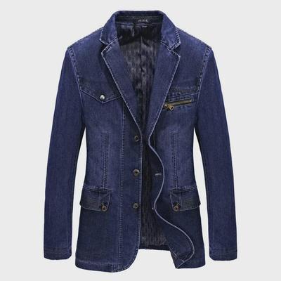 Herren Groß Retro Lässiger Denim Anzug 8805