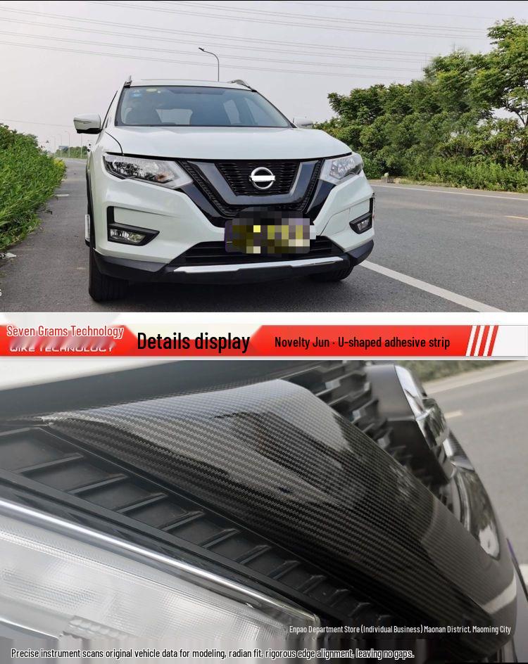 Černý Warrior Přední mřížka U-tvarový lem pro Nissan X-Trail 2017-2021
