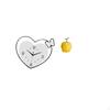 Heart Shape Wall Clock Acrylic Fruit Sculpture Decoration Creative Design Quiet Movement Art