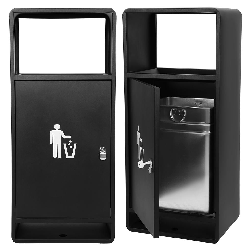 Commercial Outdoor Trash Can Public Street Regular Waste Storage Bucket with Removable Bin with Lid for Office Hotel Lobby Patio