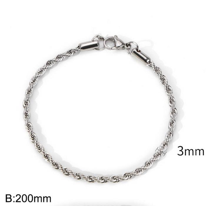 Herren 18k Vergoldetes Gedrehtes Seil Armband, 6mm Edelstahl, Schmuck im Hip-Hop-Stil.