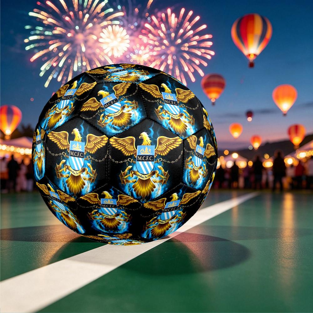 Size 5 Soccer Ball - Outdoor Sport Football with Manchester United Manchester City Pattern, Ideal Gift for Birthdays, Graduation