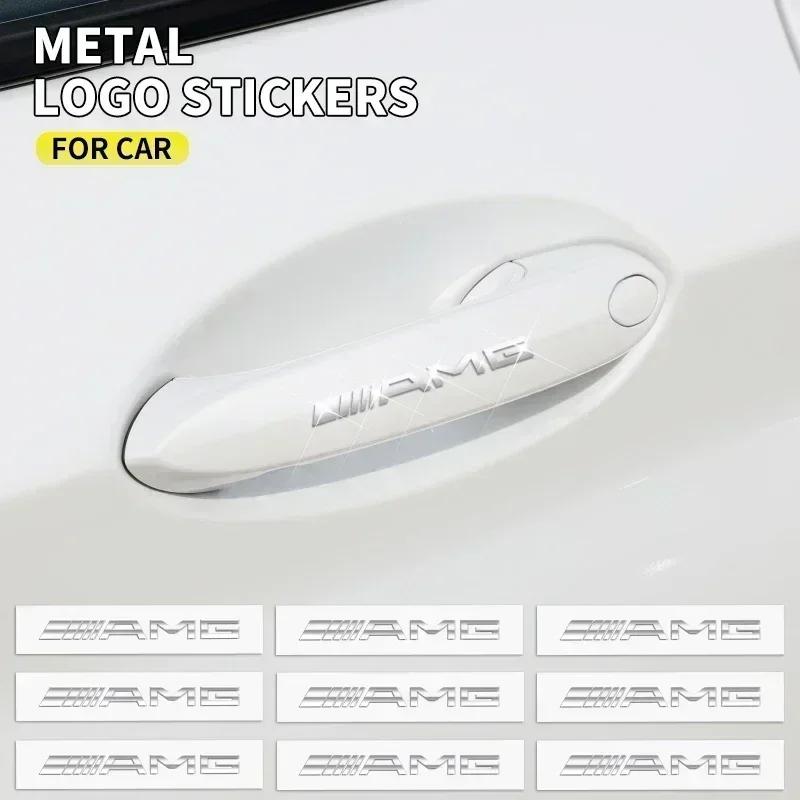 2/5/10pcs Car Logo 3D Metal Stickers Decorative Accessories For Mercedes Benz A B C S Class AMG GLA CLA GLC W176 W221 W204 W205