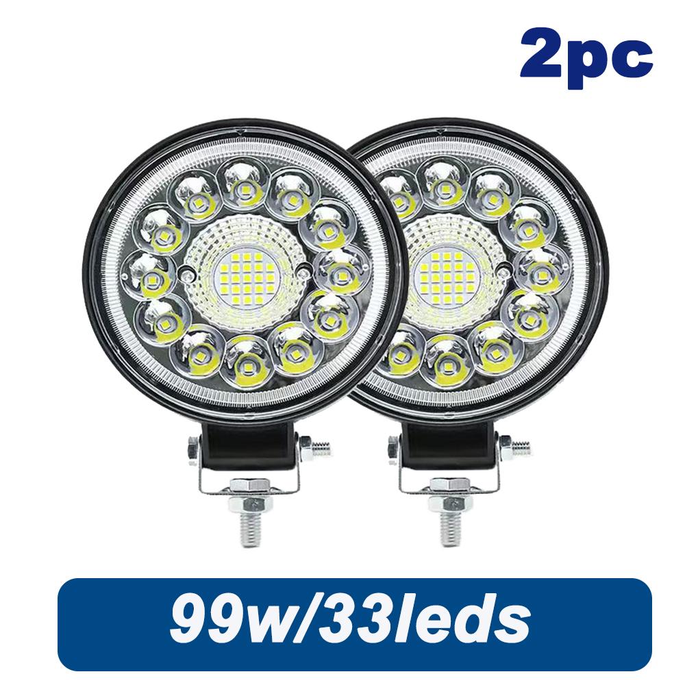 Auto Work Light 99W Led Light Round Square LED Offroad LED Bar 4 Inch Spot Flood Fog Lamp12-24V Off Road 4x4 Barra LED Headlight