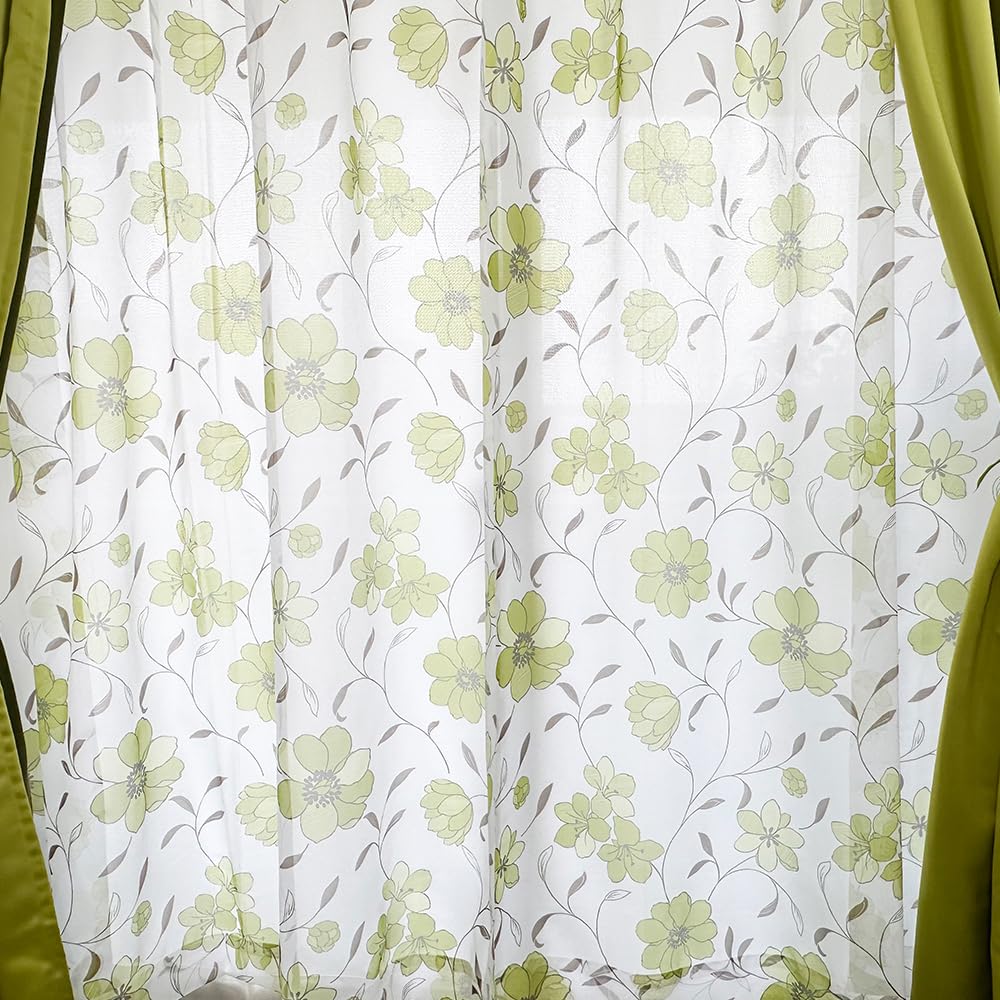 Arie Moebius Lace and Drape Set of 100 X 135 Green Curtains, 4, Cm,