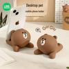 Brown Bear Cartoon Phone Holder & Desktop Ornament for Home and Office Decoration