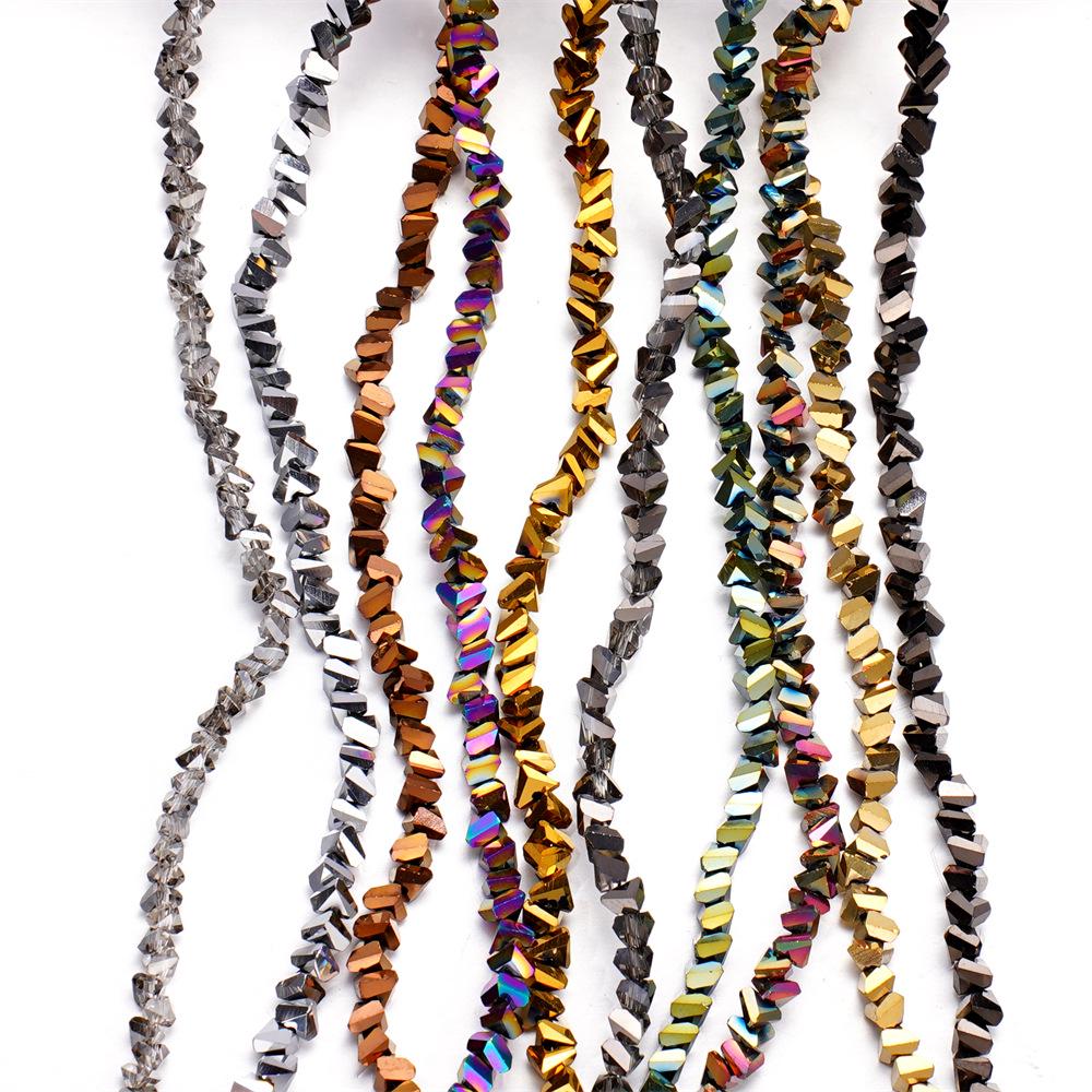 Electroplated Glass Crystal Triangle Beads 4mm/6mm for DIY Earrings & Bracelet Accessories.