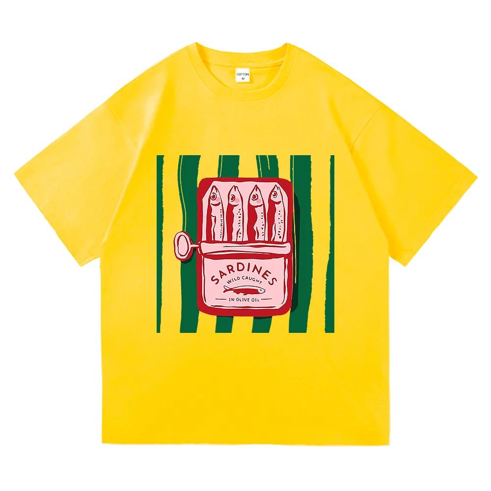 

Sardine TShirt Fashion Unisex Women Clothing Retro Harajuku High Quality Clothes Sea Ocean FisherUnisex Tops Vintage Cotton TShirts 4XL