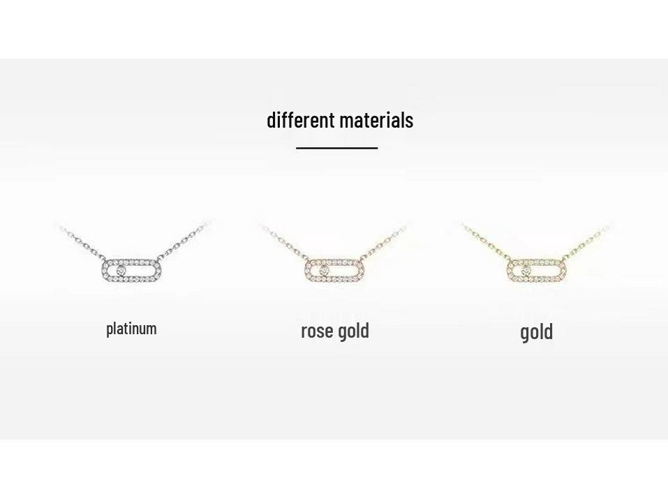 Messika Women's 18k Rose Gold Dynamic Sliding Clavicle Necklace with Single Diamond and Full Diamond Design