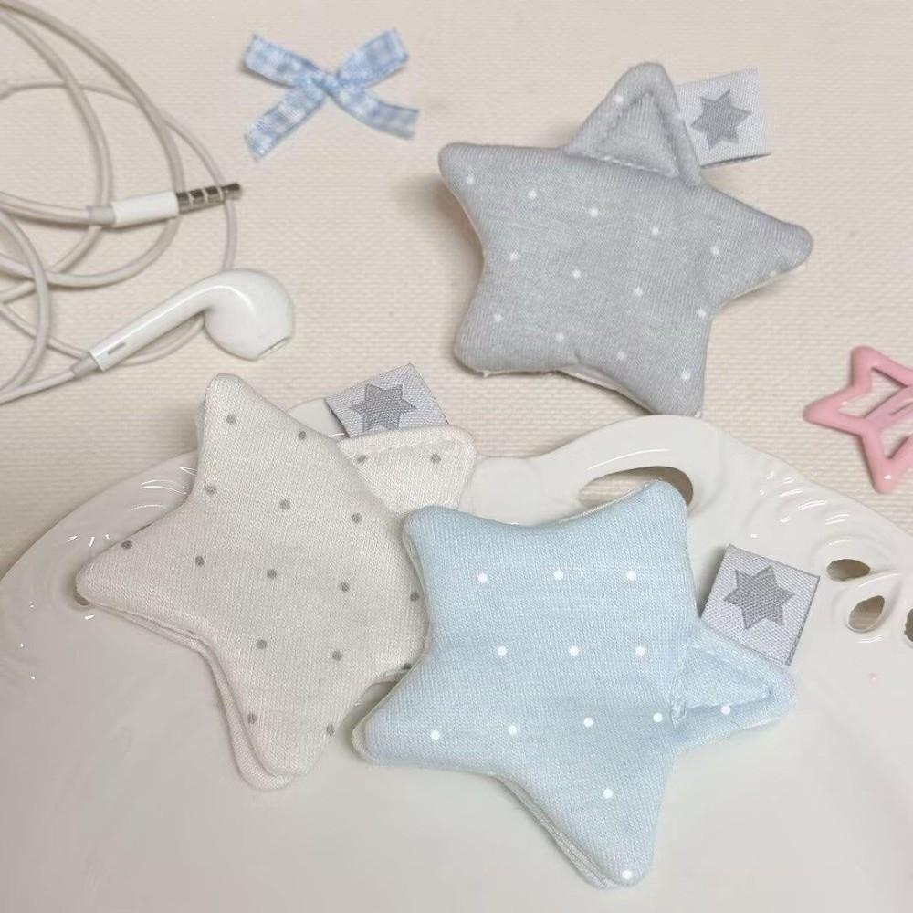 Polka Dot Data Cable Organizer Y2K Cute Earphone Storage Bag Korean Japan Style Star Earphone Decoration Accessories
