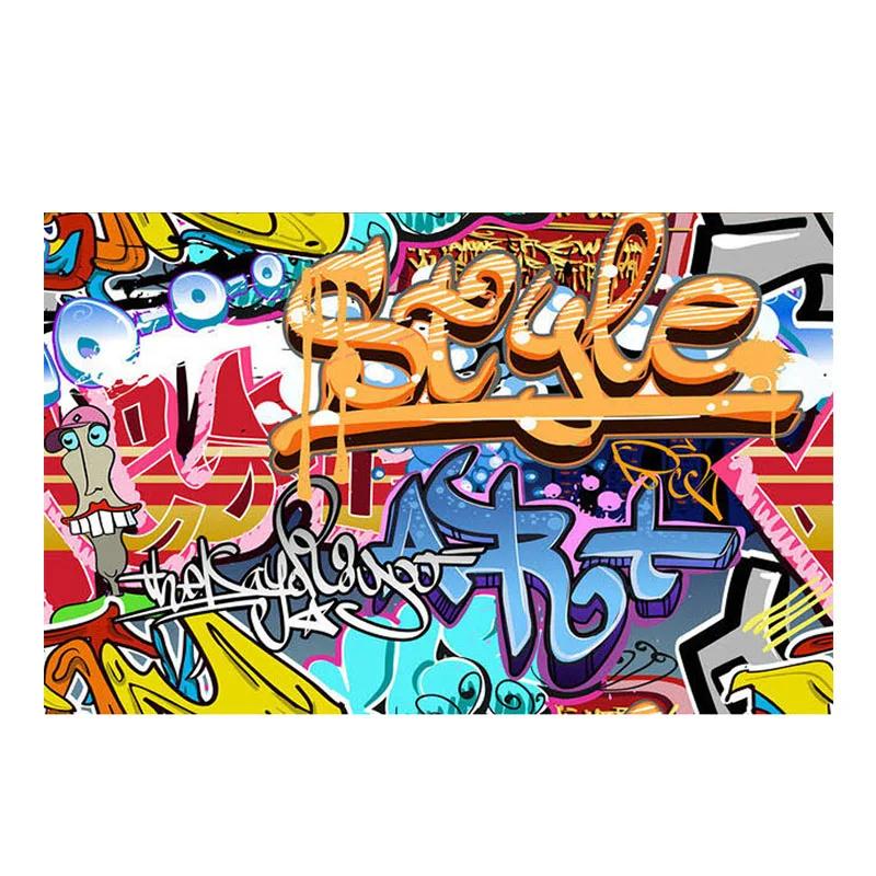 Mural 3d Cartoon Graffiti Wall Papers Modern Style For Kids' Bedroom Living Room Home Decor Wallpaper