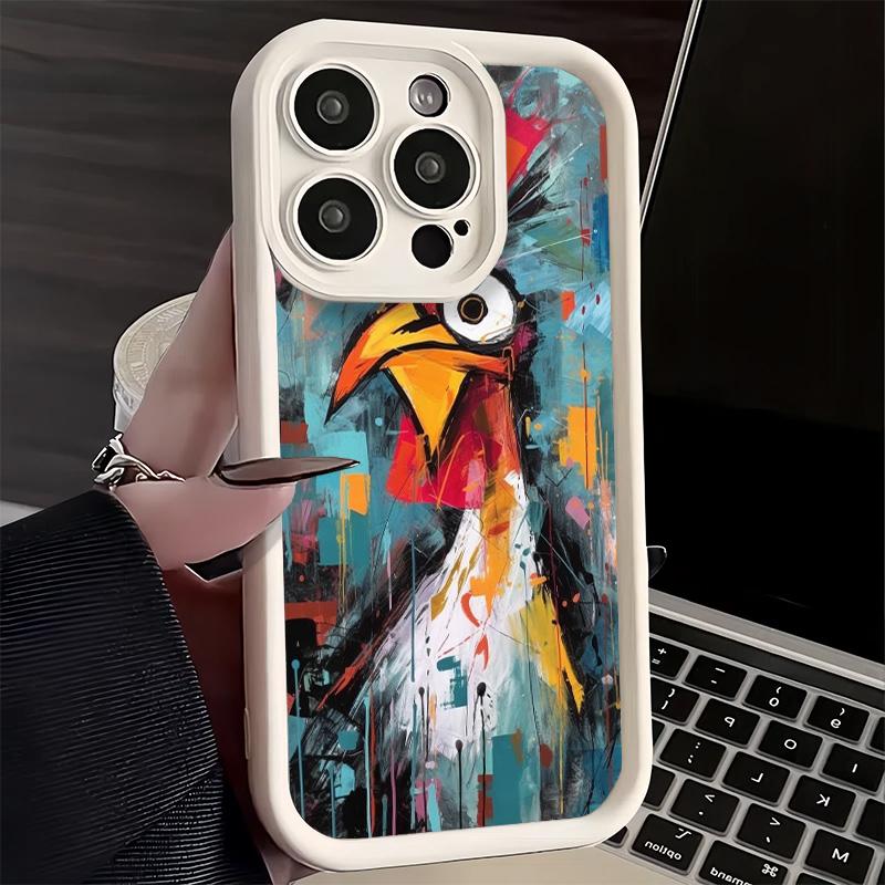 Phone Case for iPhone 17 Air 16E 15 16 Pro Max Chicken Hen Rooster Cover 14 Plus 13 12 Mini Soft Shell Silicone Fundas