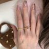 18k Real Gold Electroplated Oval Zir*****pen Ring Retro Index Finger Ring Exquisite Jewelry