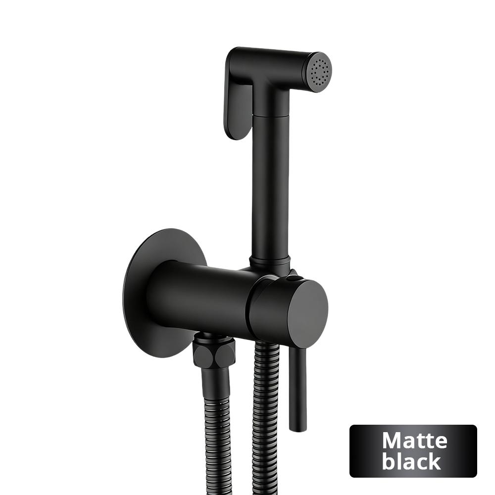 Brushed Gold Brass Hand-held Wall-mounted Bathroom Kitchen Toilet Faucet with Stand Hybrid Hot And Cold Water Bidet Sprayer