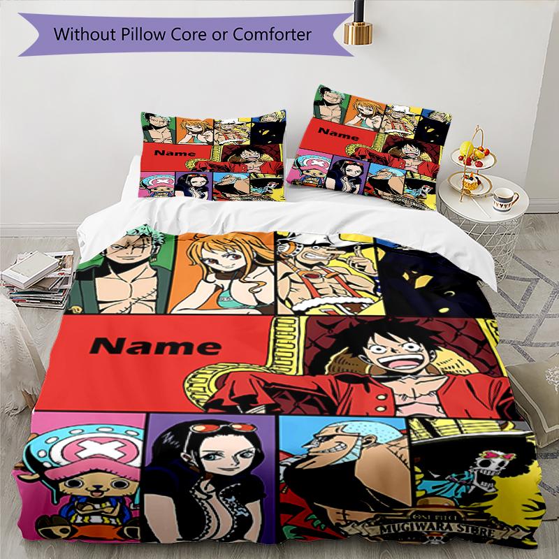 3pcs Custom Name One Piece Bedding Set Duvet Cover Closure Includes 1 Duvet Cover & 2 Pillowcases, Soft and Comfortable for All Seasons.