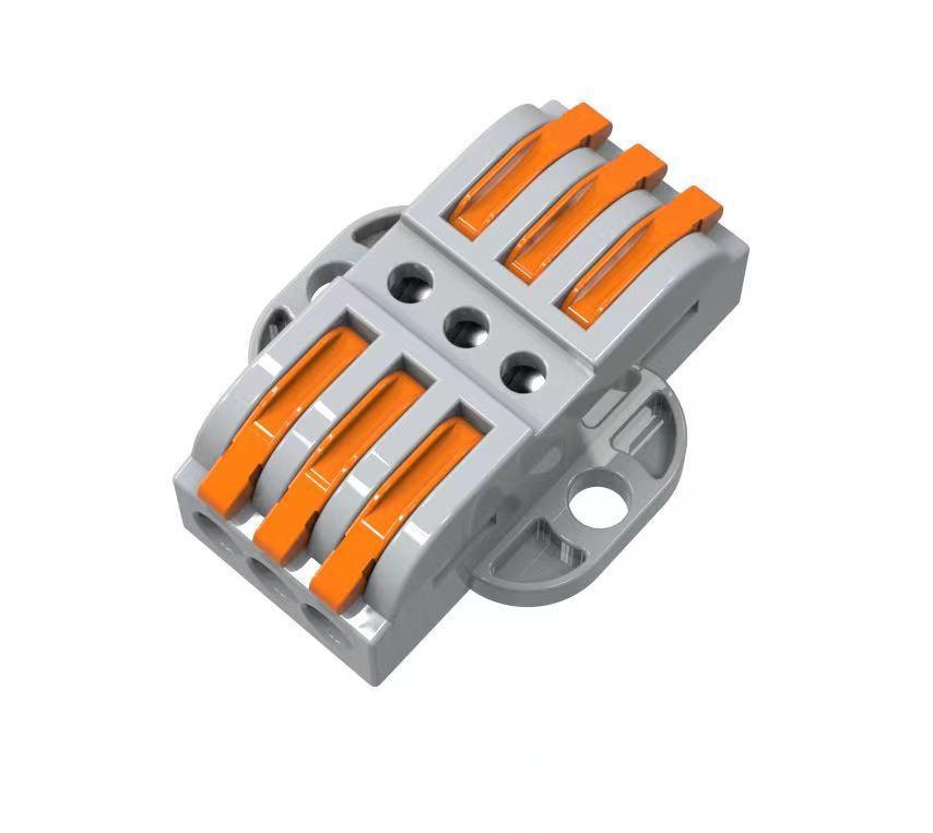 Ear-equipped Quick Connector Splitter: Universal Terminal for Soft & Hard Wires, 2-In/2-Out, Pure Copper