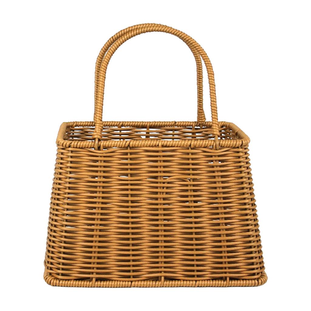 Wicker Style Storage Basket Weave Multipurpose Organizer Bin Durable And Lightweight For Home Office Use