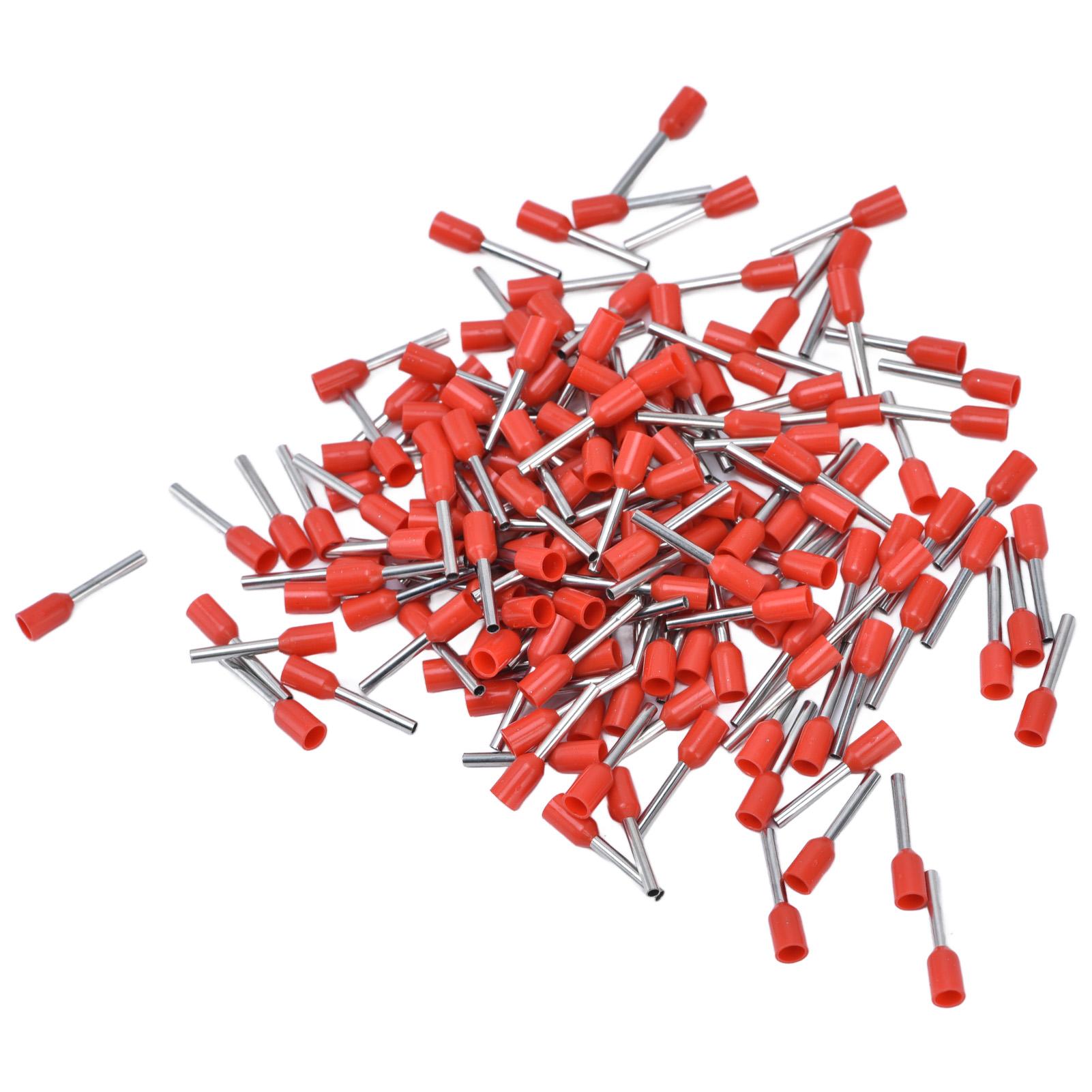 

1000Pcs Insulated Ferrule Electrical Pin Crimp Terminals 20 AWG Cord End Connectors KitE7512 Red