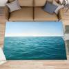 Tropical Beach Scene Carpet Sky Cloud Palm Trees Sand Print Rug Vacation Style Rectangular Anti-Slip Mat for Living Room Bedroom