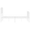Metal Bed Frame with Headboard and Footboard White 120 x 200 cm