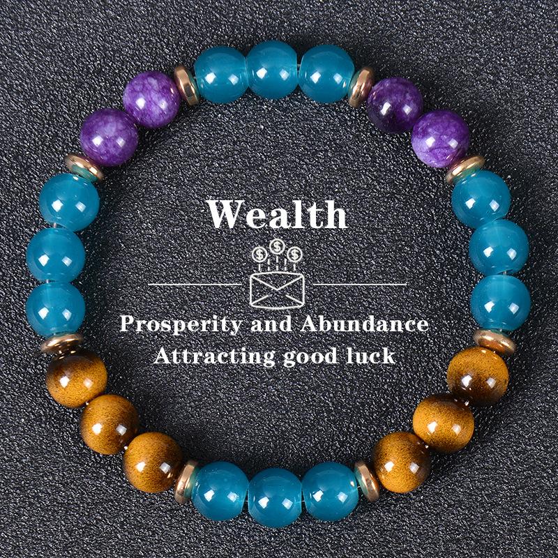 

Natural Stone Bracelets Symbolic Beaded Bracelet Women Men Anxiety Relief Wealth Money Spiritual Inner Self-Love Gift