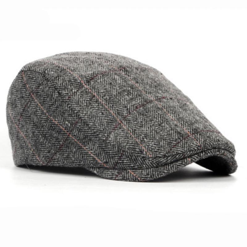 Fashion Berets Cap Men Women Cotton British Retro Plaid Flat Caps Male Autumn Winter Adjustable Driver Hat Unisex Duckbill Hats
