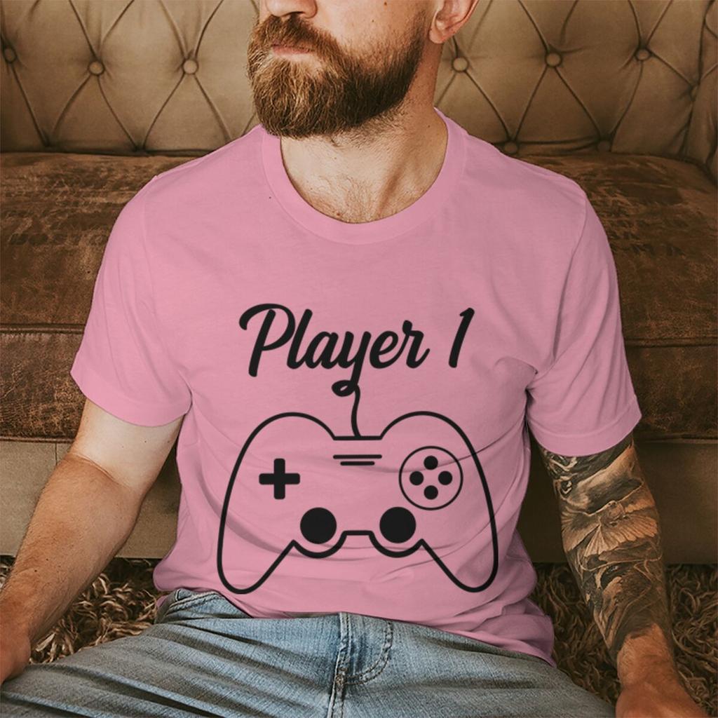 Funny Game Player 1 Player 2 Shirts Pregnancy Announceunisext Short Sleeve Unisex Unisex Tshirt Casual Couple Matching T-Shirts Gifts