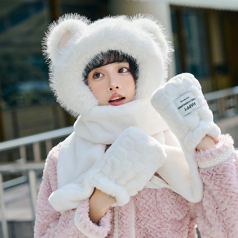 

Милая шапка-пуловер, женские осенние и зимние шапки, маски, ожерелья, интегрированные средства защиты от холода при езде на велосипеде, теплые и ветрозащитные щитки для лица One size