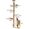 Large Solid Wood Sisal Cat Tree with Integrated Scratching Board & Climbing Platform