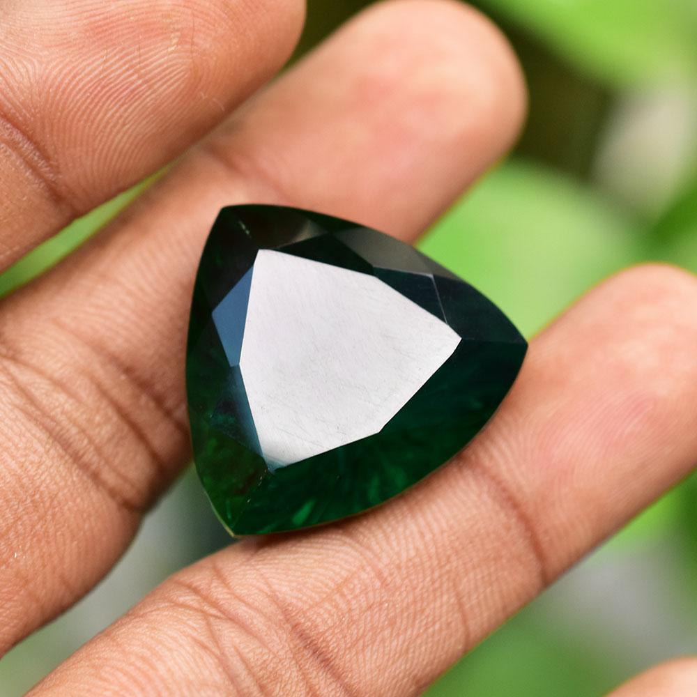 NATURAL Garnet 46.30 Ct Trillion Shape Green   Loose Gemstone For Her