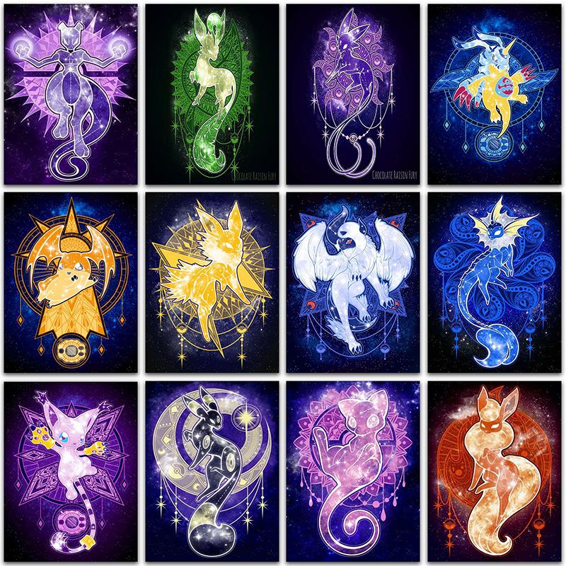 5D DIY Diamond Painting kits Pikachu Charizard Digimon Anime Full Square&Round Diamond mosaic embroidery Cross stitch Art